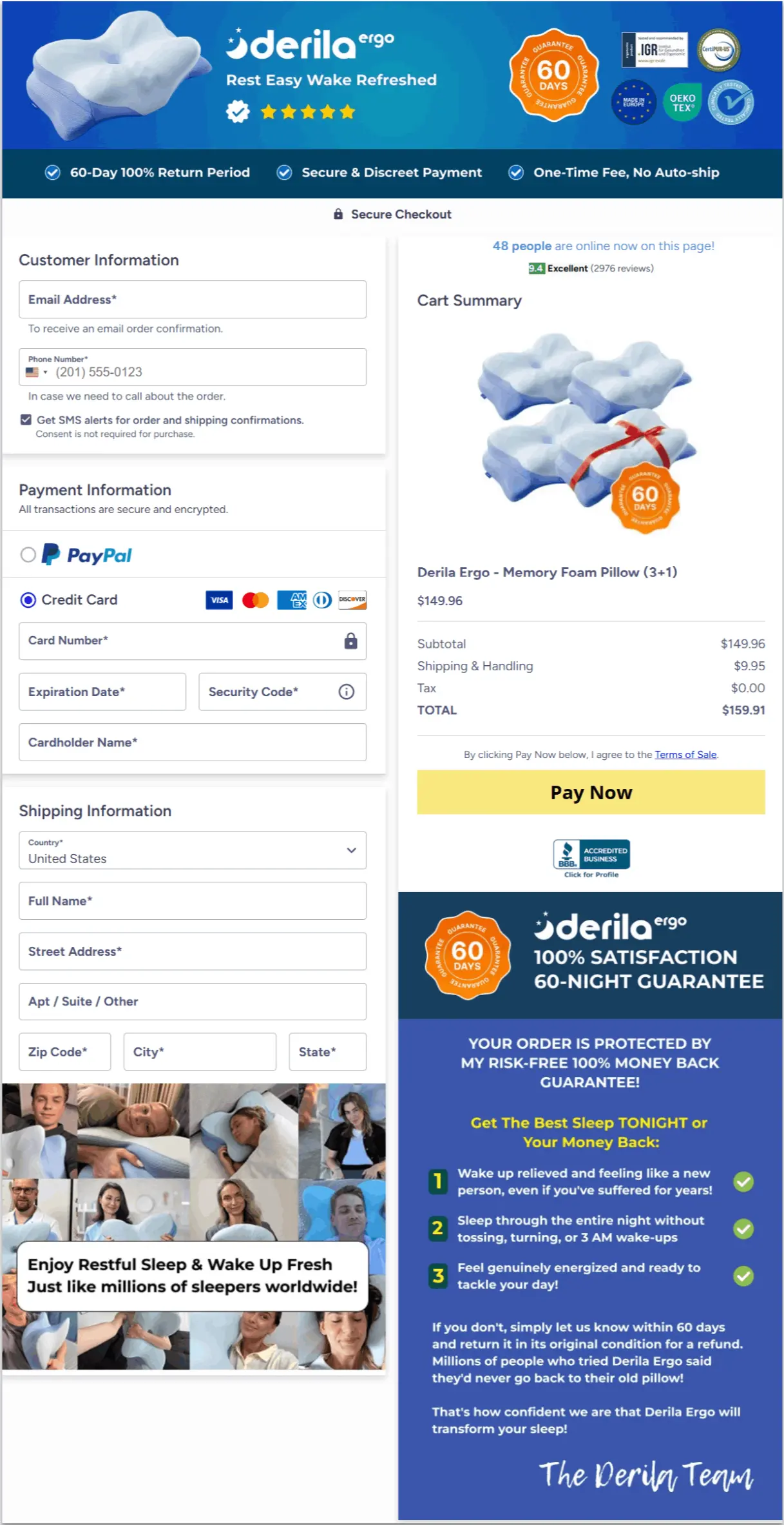 Derila Ergo Secure Checkout Page